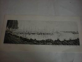 Lithographie Port du Valais  Le Bouveret