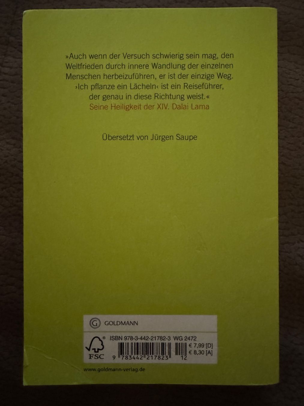 Bücher: Thich Nhat Hanh - Ich pflanze ein Lächeln – Gebraucht aus Dietikon von MuNathy 1