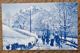 Winterspaziergang Grindelwald, Werbekarte Hotel Terminus1910