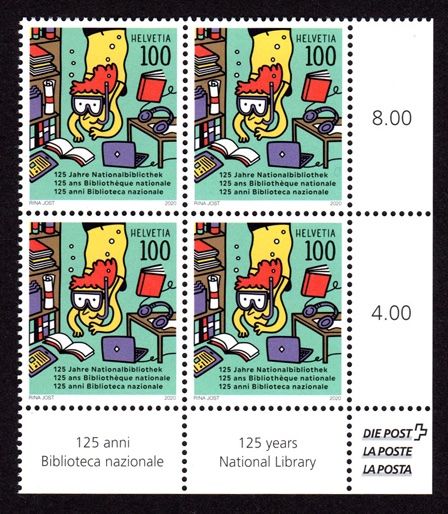 Alle Briefmarken: Viererblock Nationalbibliothek** – Neu (gemäss Beschreibung) aus Dottikon von haeusibuh5
