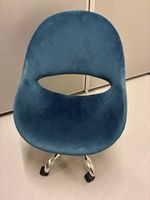 Bürostuhl blau Samt Metallfuss höhenverstellbar
