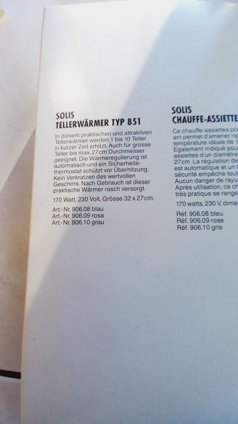 Solis Radiatori: Solis Tellerwärmer – Usato da Winistorf venduto da acreativ4 2