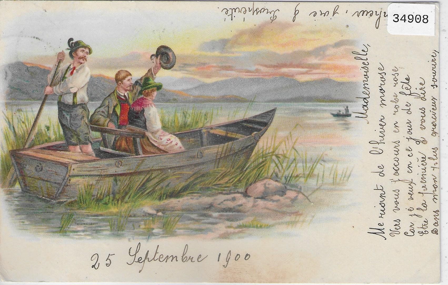 Cartoline postali: Gruss vom See - Litho - UPU 1900 – Usato da Ettingen venduto da Kartenplanet