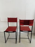 2x Postmodern Design Stühle – 80er Jahre (Rot/Schwarz)