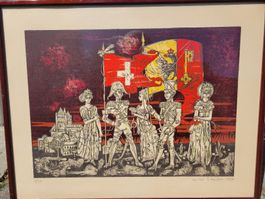 Lithographie Originale de Luc Michel Schüpfer (1964)