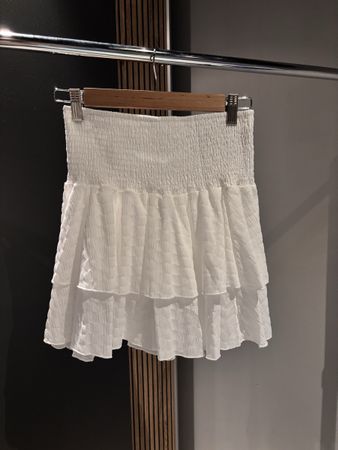 White Ruffle Mini Skirt