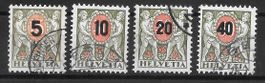 Nachportomarken Serie 50 - 53 gestempelt 1937