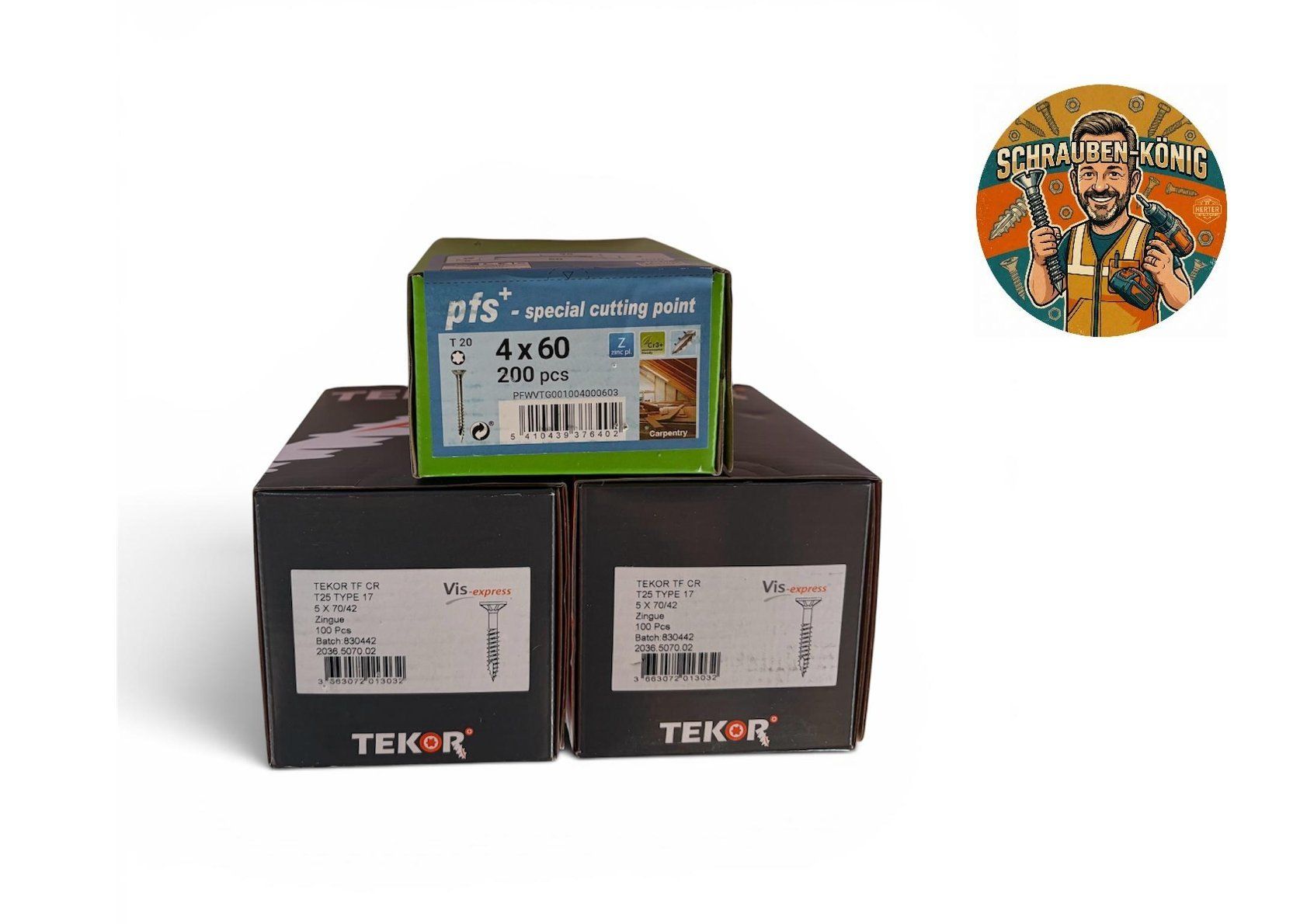 Ferramenta: Spanplattenschrauben SET Torx TX - Packung mit 4x60, 5x70mm – Nuovo e nell'imballaggio originale da Wittenbach venduto da schrauben-koenig