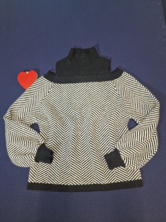 Spezieller Pullover gestreift schwarzweiss S top Zustand