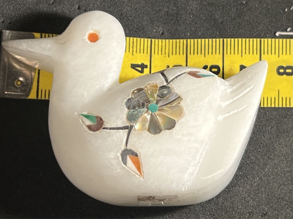 Figuren: Figurine oiseau  marbre incrusté pierres, Agra, Inde – Neu (gemäss Beschreibung) aus Genève von DELIRBEADS 9