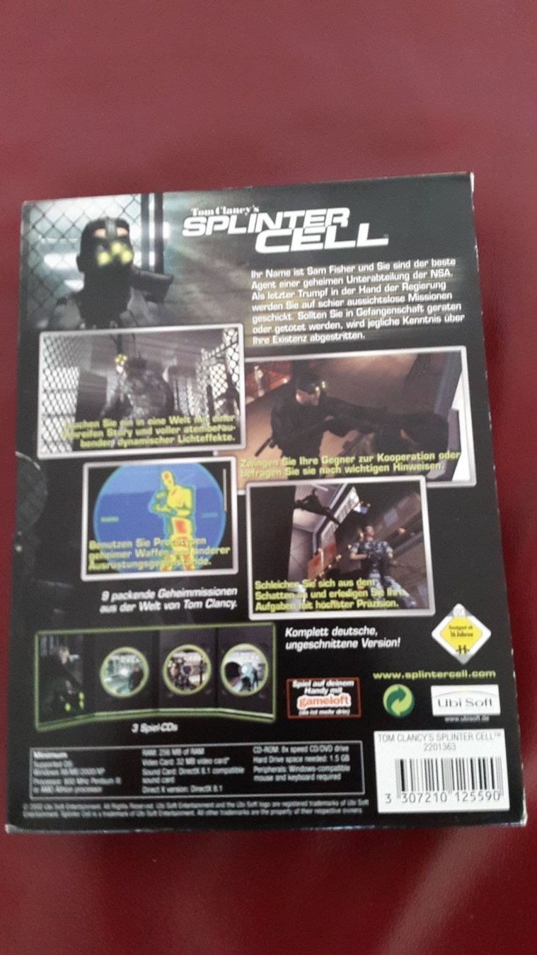 Giochi: SPLINTER CELL OVP PC  CD - ROM – Nuovo (secondo la descrizione) da Eschenbach SG venduto da Deki77 1
