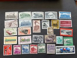 Lot Eisenbahn/Zug ganze Welt meist gestempelt  (M103)