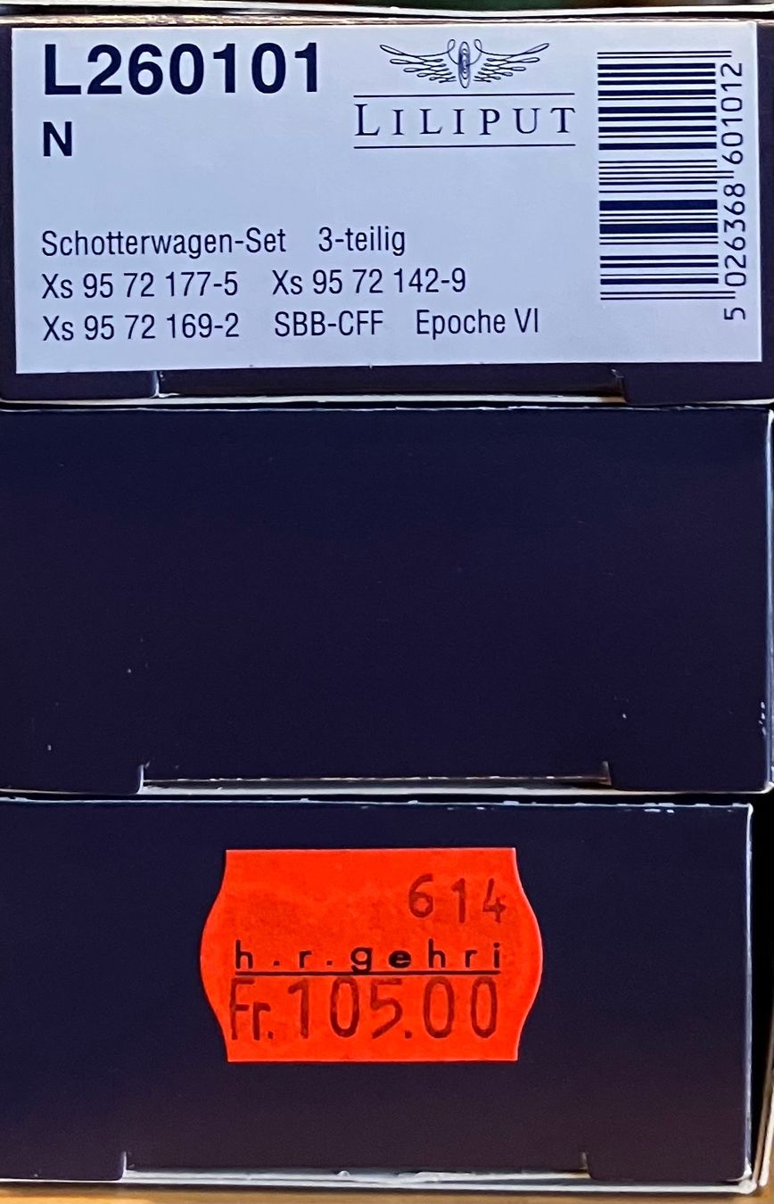 Liliput Modelleisenbahnen: Liliput Schotterwagen-Set 3-teilig SBB – Gebraucht aus Dompierre VD von immorentes 7