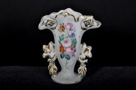 Vintage Porzellan Vase – Handbemalt – Goldrand –Floral Dekor