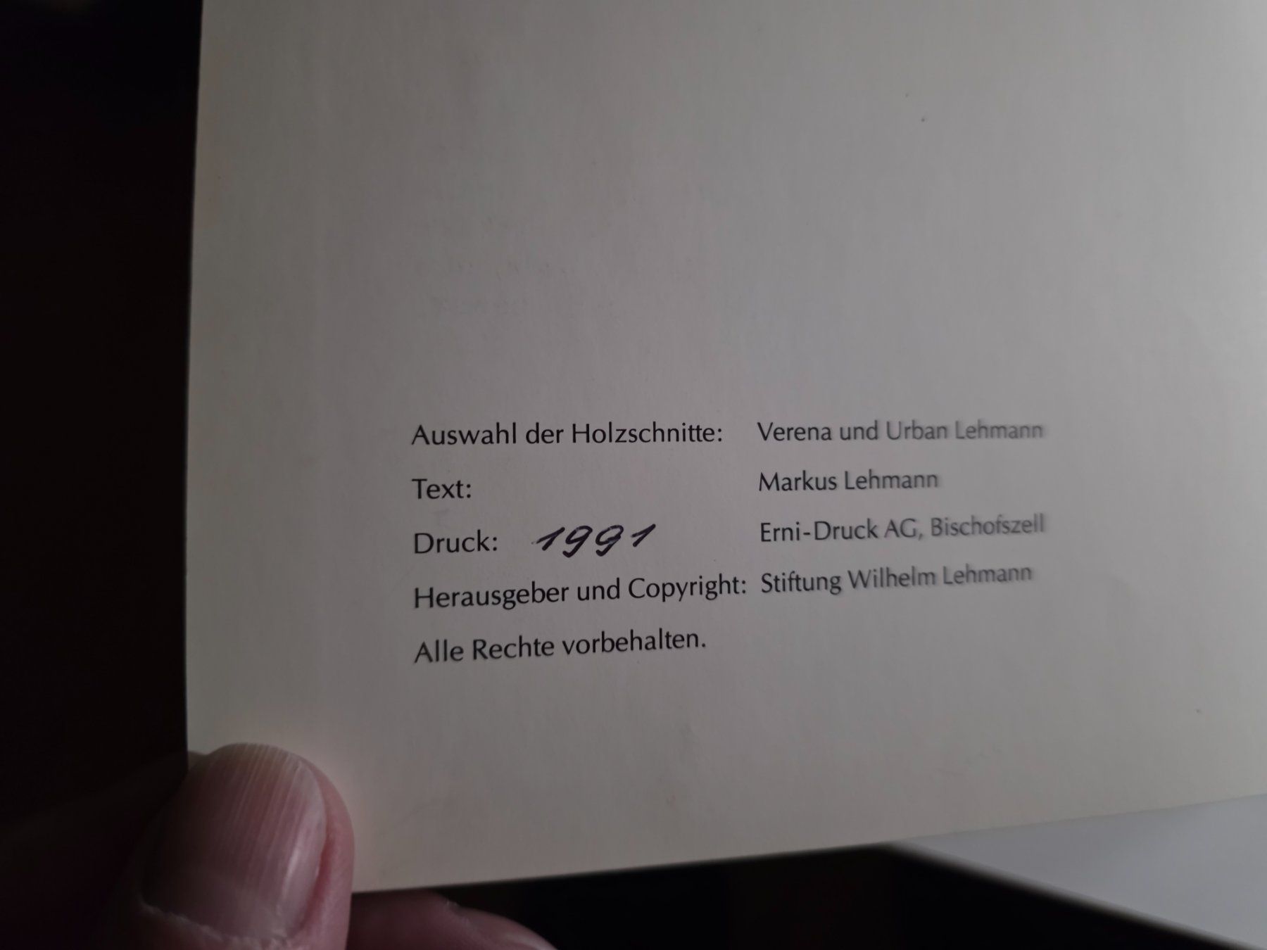 Libri: Wilhelm Lehmann - Holzschnitte - 1991 Bischofszell – Usato da Walterswil BE venduto da Lonitti 3
