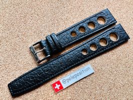 17mm Uhrenarmband Leder, Racing Look, Lederarmband