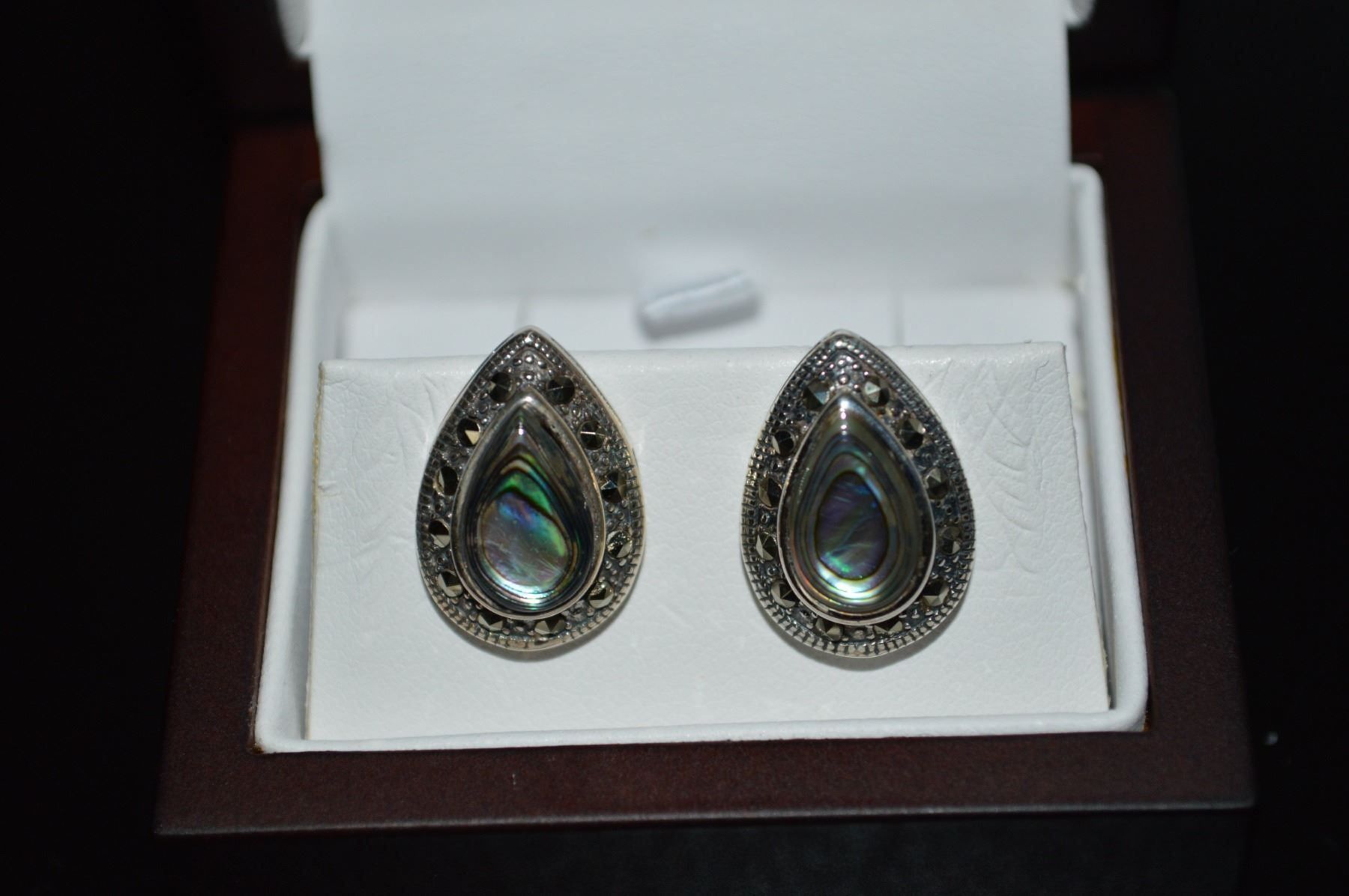 Orecchini pendenti & Orecchini a lobo: SILBER OHSTECKER*MARCASITE & ABALON – Nuovo e nell'imballaggio originale da Berg TG venduto da marta970