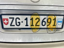 Nummernschild ZG 112691