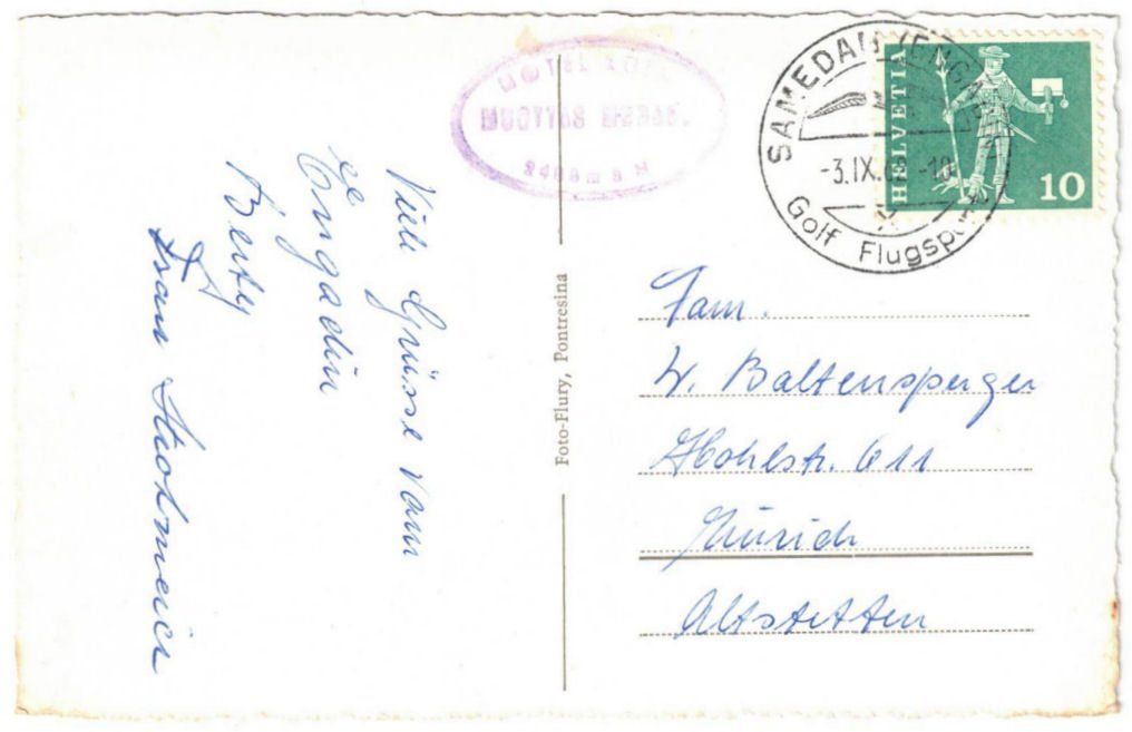 Cartoline postali: St. Moritz - Standseilbahn Muottas Muragl Bergstation – Usato da Binningen venduto da Mountainrider 1
