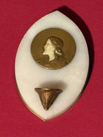 Antique S. Kinsburger Bronze Portrait Medallion, Signed