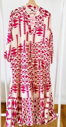 Myae Sommer Kleid, Gr.1/S (eher 38/M)pink/beige, NEU!