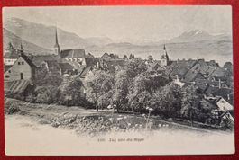 Zug und die Alpen, rar um 1900