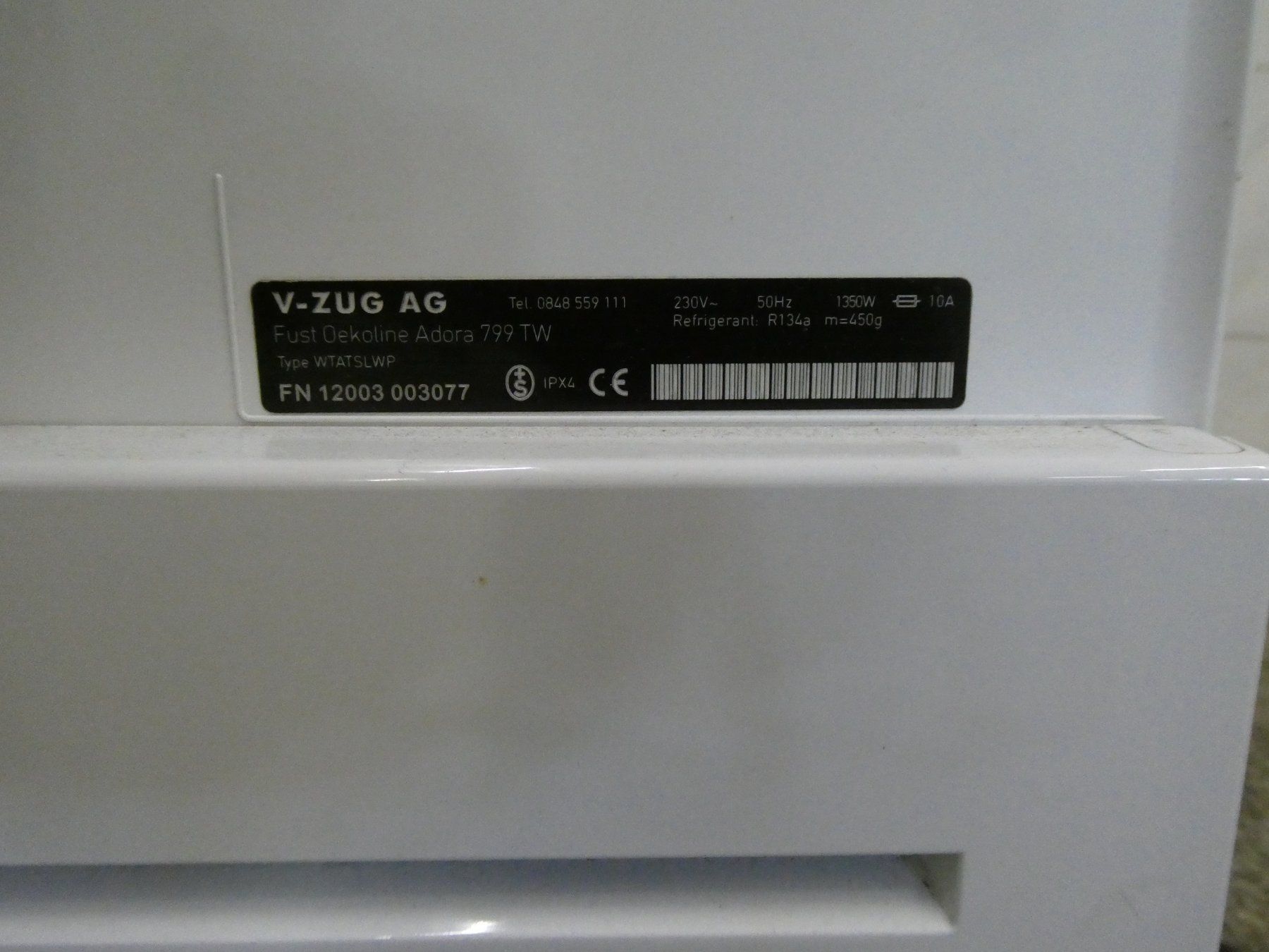 V-Zug Asciugatrici: Sèche-linge ZUG FUST Adora 799 TW – Usato da Etagnières venduto da emmaus.electro 8