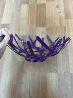 Cesto portafrutta decorativo in metallo viola! Nuovo