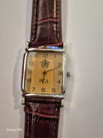 PCA Vintage Uhr Eckig Braunes Lederband / Orologio Vintage