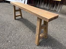 Rustikale Holzbank, massiv, Länge 130cm Hartholz