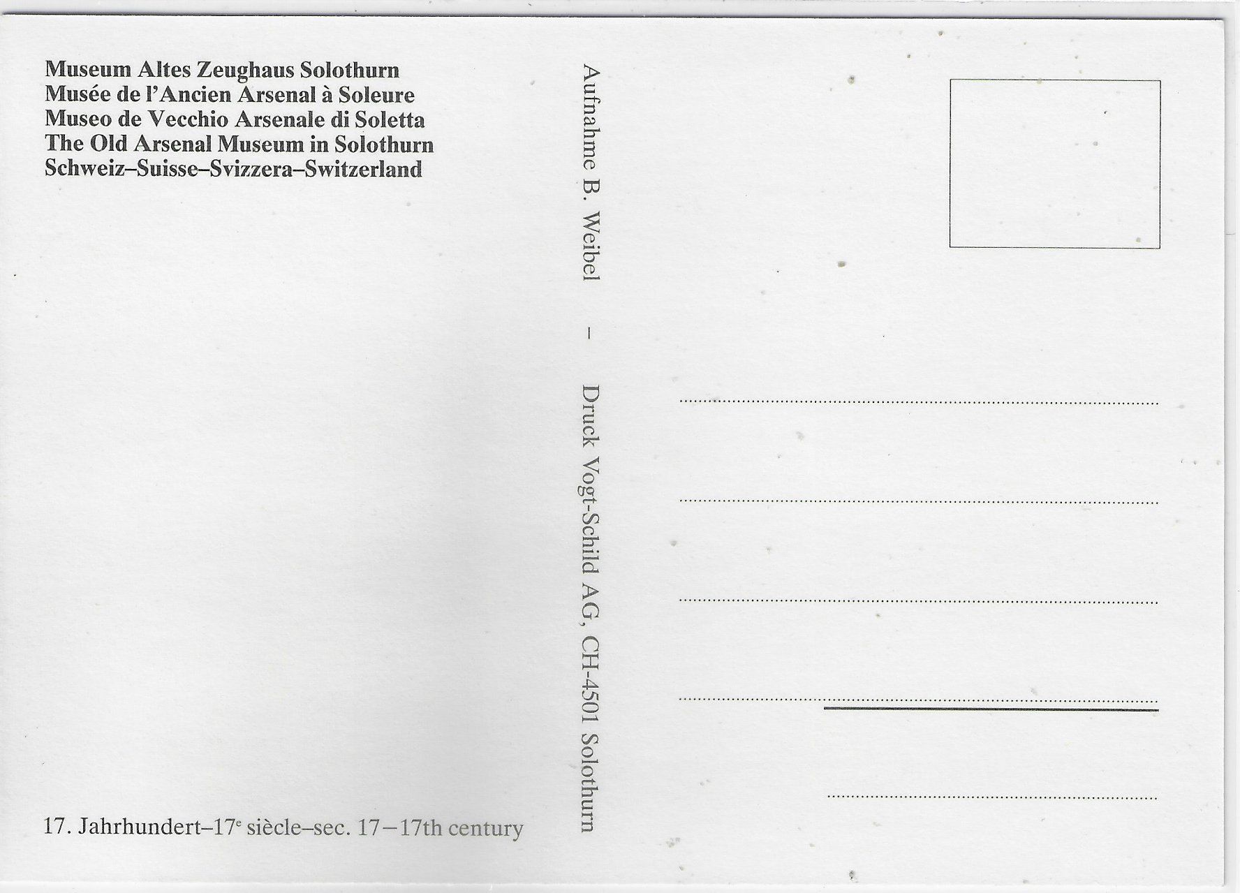 Cartoline postali: Museum Altes Zeughaus Solothurn – Usato da Ettingen venduto da Kartenplanet 1