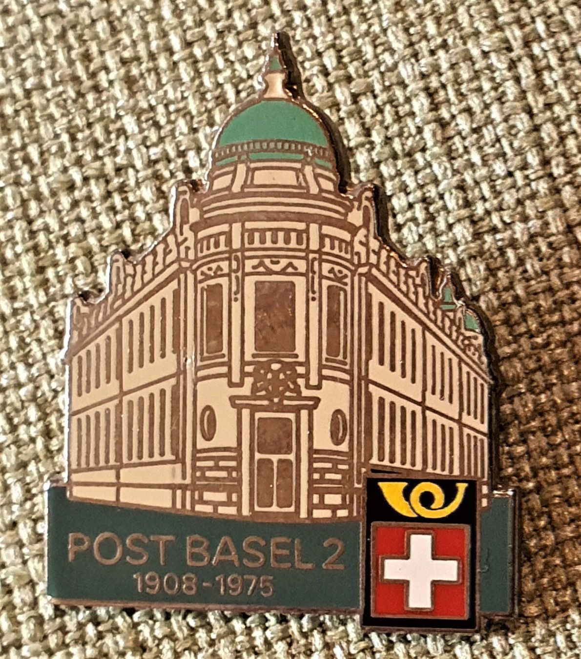 Placchette & Badge: C871 - Pin PTT Post Basel 2 1908 - 1975  Nr. 638 – Usato da Reinach BL venduto da Boston-Verkauf