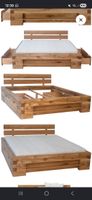 Massivholz Bett Eiche + Bettschubladen