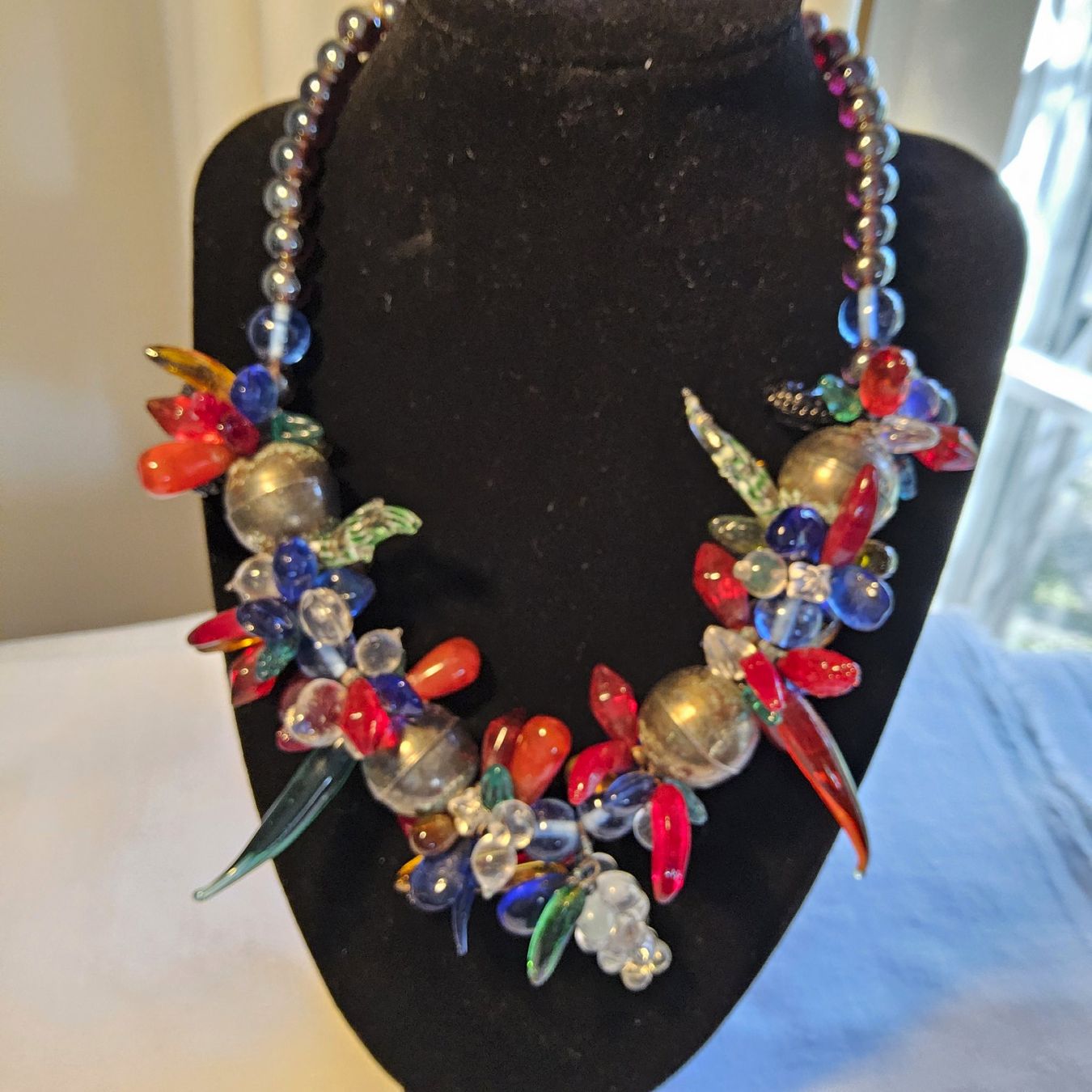 Catenine: Rare antike Glas Kette Collier ca 1940 – Usato da Zürich venduto da helsan 1
