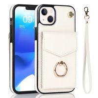 Schutzhülle Etui für iPhone 15 Plus mit Kartenfächer + Gurt