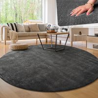 SALE  ☝️  Teppich flauschig  ANTRAZITH 200 cm rund