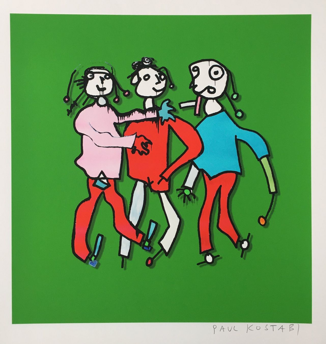 Grafica & Litografie: Paul Kostabi     "Exchange Students"      Giclee – Usato da Nennigkofen venduto da Sommersonnen 1