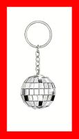 Schlüsselanhänger Discokugel Tanzen Party Retro Keychain