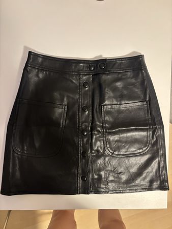 Leather Skirt Mango Black Size S New
