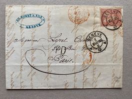 33, Genève Paris, sehr schöne Stempel, schöner Brief