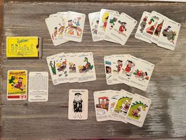 Familie Feuerstein Quartett + Schwarz Peter 25 Spielkarten