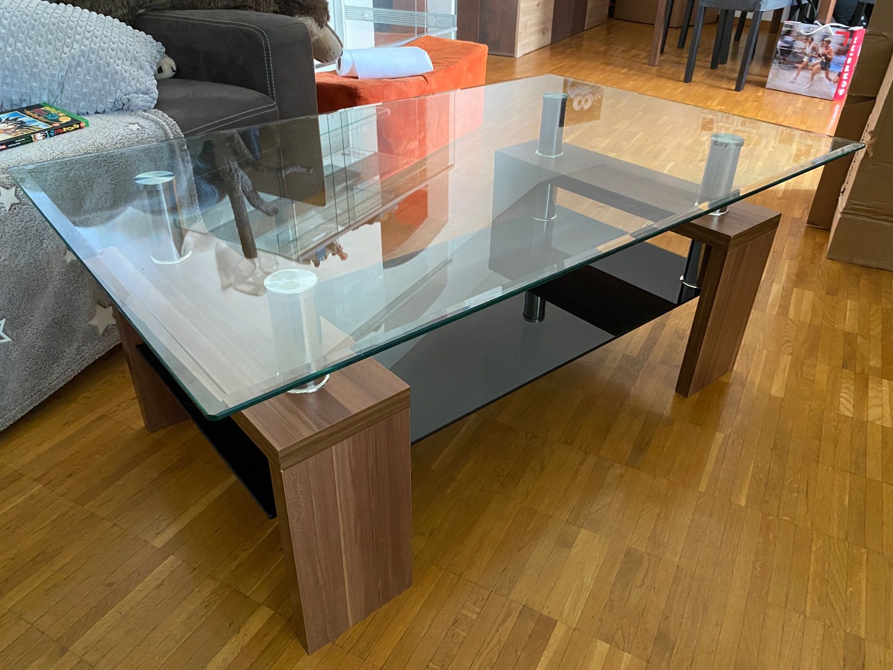 Tavoli: Couchtisch Glas und Holzoptik mit Ablage – Usato da Tübach venduto da ist_f2hx 3