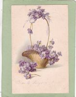 Kitsch Korb mit Blumen 1902