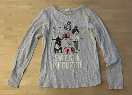 H&M Mädchen Shirt, Langarm, Gr. 134/140, Tanzen & Ballett