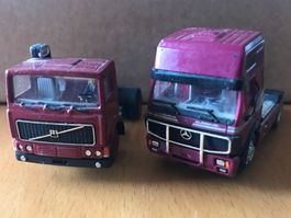 2x Herpa LKW Zugmaschinen Mercedes Volvo