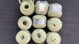 9 x Strick- und Häkelgarn hellgrün, je 50 g, neu