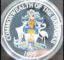 Bahamas 1995 Zwei Dollar Silbermünze 1 Unze