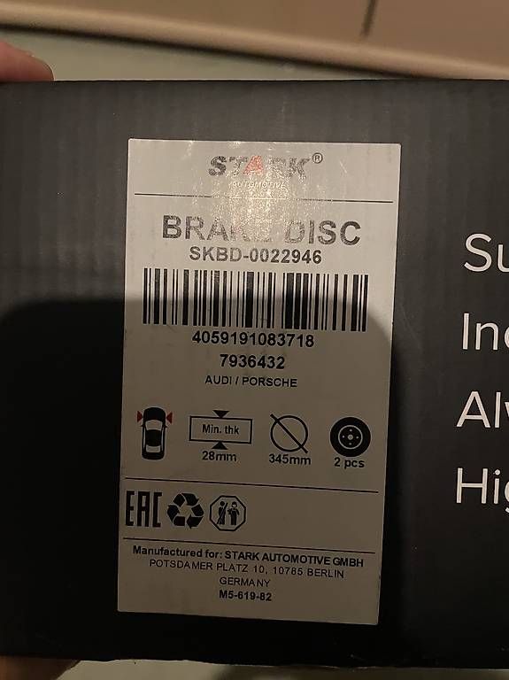 Tutti pezzi di ricambio auto: Bremsscheiben Audi A6 C7 – Usato da Egerkingen venduto da Mike_E36 3