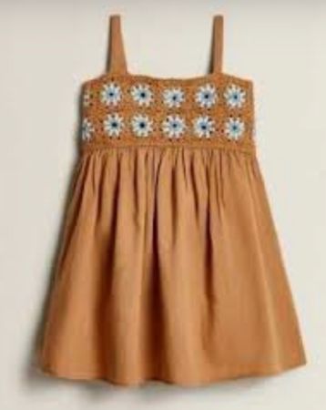 ZARA HOME 🩵🤎  robe à motifs fleurs crochet NEW! 104