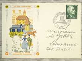 TR89 Carte Postale Suisse 1947 PJ